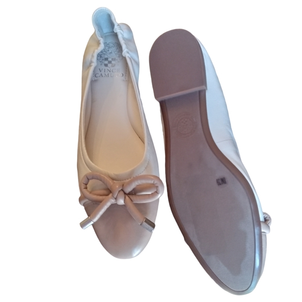 Vince Camuto Maysa Leather Bow Ballet Flats Women Size 8 - Picture 10 of 16